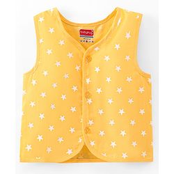 Babyhug 100% Cotton Woven Sleeveless Jhablas Star Print Pack of 5 - Pink Green & Blue