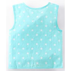Babyhug 100% Cotton Woven Sleeveless Jhablas Star Print Pack of 5 - Pink Green & Blue