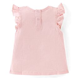 Babyhug 100% Cotton Half Sleeves Tee With Floral Graphics & Frill Detailing Pack Of 3- Peach & Purple