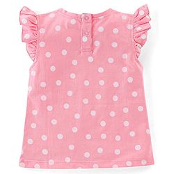 Babyhug 100% Cotton Half Sleeves Tee With Floral Graphics & Frill Detailing Pack Of 3- Peach & Purple
