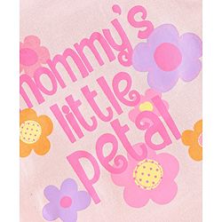 Babyhug 100% Cotton Half Sleeves Tee With Floral Graphics & Frill Detailing Pack Of 3- Peach & Purple
