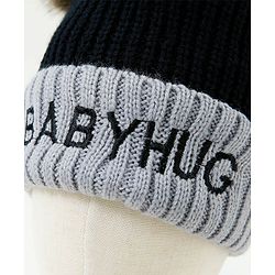 Babyhug Pom Pom Woollen Cap Large Size - Black