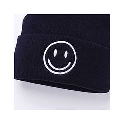 Babyhug  Woollen Cap Smiley Design Large Size - Navy Blue