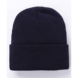 Babyhug  Woollen Cap Smiley Design Large Size - Navy Blue