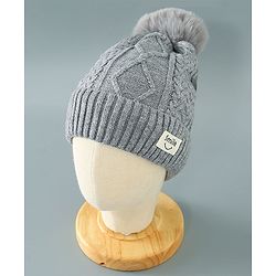 Babyhug Woolen Cap Grey - Diameter 11.5 cm