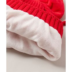 Babyhug Woollen Cap Bow Applique Small Size - Red