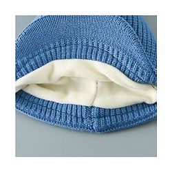 Babyhug Pom Pom Woollen Cap Bunny Embroidery - Blue