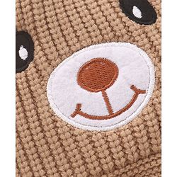 Babyhug  Pom Pom  Woollen Cap Bear Design Large Size - Brown