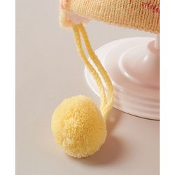 Babyhug Woollen Cap With  Bunny Design & Pompom - Yellow