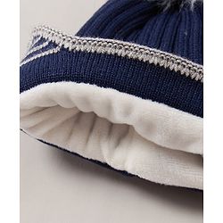 Babyhug  Pom Pom Woollen Cap Large Size - Navy Blue
