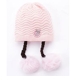 Babyhug Woollen Cap Chevron Design Small Size - Pink