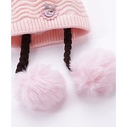 Babyhug Woollen Cap Chevron Design Small Size - Pink