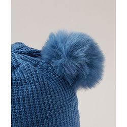 Babyhug Pom Pom Woollen Cap  Smile Design Large Size - Blue