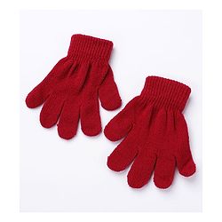 Babyhug Pom Pom Woollen Cap Gloves and Muffler Set Small Size - Red