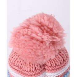Babyhug Woollen Cap With  Kitten Design & Pompom - Yellow