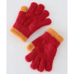 Babyhug Woollen Gloves Medium Size - Red