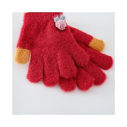 Babyhug Woollen Gloves Medium Size - Red