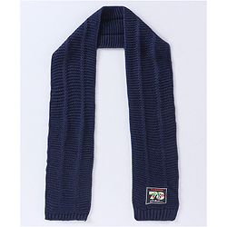 Babyhug Pom Pom Woollen Cap Gloves and Muffler Set Medium Size -  Navy Blue