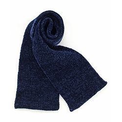 Babyhug Woollen Cap With Muffler & Gloves Solid Colour - Navy Blue
