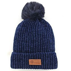 Babyhug Woollen Cap With Muffler & Gloves Solid Colour - Navy Blue