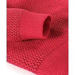 Babyhug Cotton Full Sleeves Solid Knit Pullover Sweater - Red
