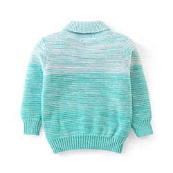 Babyhug Cotton Knit Full Sleeves Sweater with Sequin Design - Blue