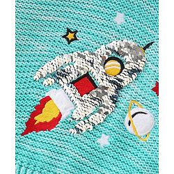 Babyhug Cotton Knit Full Sleeves Sweater with Sequin Design - Blue