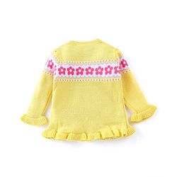 Babyhug Full Sleeves Sweater  Floral Design - Yellow