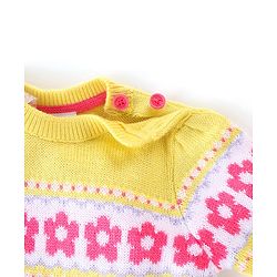 Babyhug Full Sleeves Sweater  Floral Design - Yellow