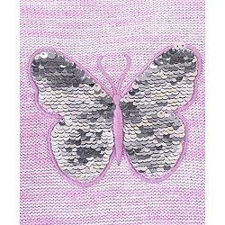 Babyhug Knit Full Sleeves Butterfly Sequined Sweater - Pink