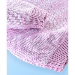 Babyhug Knit Full Sleeves Butterfly Sequined Sweater - Pink