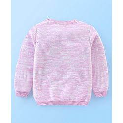 Babyhug Knit Full Sleeves Butterfly Sequined Sweater - Pink