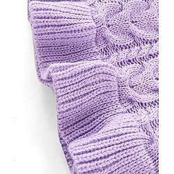 Babyhug Knit Full Sleeves Sweater With Cable Knit Design - Lavender