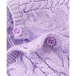 Babyhug Knit Full Sleeves Sweater With Cable Knit Design - Lavender