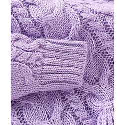 Babyhug Knit Full Sleeves Sweater With Cable Knit Design - Lavender