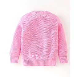 Babyhug Full Sleeves Cable Knit Design Sweater - Light Pink