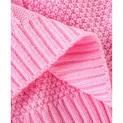 Babyhug Full Sleeves Cable Knit Design Sweater - Light Pink