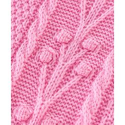 Babyhug Full Sleeves Cable Knit Design Sweater - Light Pink