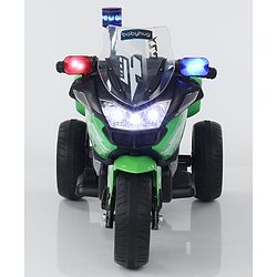 Babyhug Battery Operated Three Wheel Ride on Bike  Green | With Music & Lights| Pre-loaded Music with USB & AUX| Easy to Assemble| Comfortable Seat| Easy to Operate| Rechargeable Battery