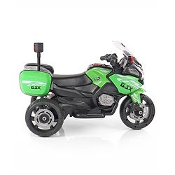 Babyhug Battery Operated Three Wheel Ride on Bike  Green | With Music & Lights| Pre-loaded Music with USB & AUX| Easy to Assemble| Comfortable Seat| Easy to Operate| Rechargeable Battery