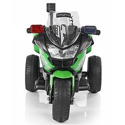 Babyhug Battery Operated Three Wheel Ride on Bike  Green | With Music & Lights| Pre-loaded Music with USB & AUX| Easy to Assemble| Comfortable Seat| Easy to Operate| Rechargeable Battery