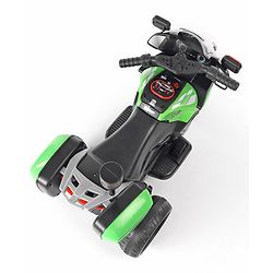 Babyhug Battery Operated Three Wheel Ride on Bike  Green | With Music & Lights| Pre-loaded Music with USB & AUX| Easy to Assemble| Comfortable Seat| Easy to Operate| Rechargeable Battery