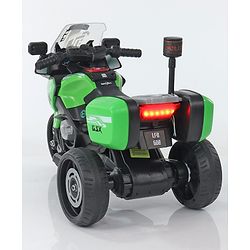 Babyhug Battery Operated Three Wheel Ride on Bike  Green | With Music & Lights| Pre-loaded Music with USB & AUX| Easy to Assemble| Comfortable Seat| Easy to Operate| Rechargeable Battery