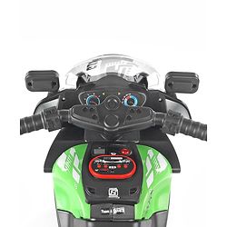 Babyhug Battery Operated Three Wheel Ride on Bike  Green | With Music & Lights| Pre-loaded Music with USB & AUX| Easy to Assemble| Comfortable Seat| Easy to Operate| Rechargeable Battery