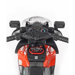 Babyhug Battery Operated Three Wheel Ride on Bike  Red | With Music & Lights| Pre-loaded Music with USB & AUX| Easy to Assemble| Comfortable Seat| Easy to Operate| Rechargeable Battery