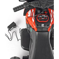 Babyhug Battery Operated Three Wheel Ride on Bike  Red | With Music & Lights| Pre-loaded Music with USB & AUX| Easy to Assemble| Comfortable Seat| Easy to Operate| Rechargeable Battery