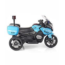 Babyhug Battery Operated Three Wheel Ride on Bike - Blue| With Music & Lights| Pre-loaded Music with USB & AUX| Easy to Assemble| Comfortable Seat| Easy to Operate| Rechargeable Battery