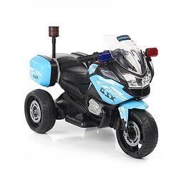 Babyhug Battery Operated Three Wheel Ride on Bike - Blue| With Music & Lights| Pre-loaded Music with USB & AUX| Easy to Assemble| Comfortable Seat| Easy to Operate| Rechargeable Battery