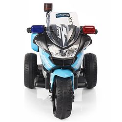 Babyhug Battery Operated Three Wheel Ride on Bike - Blue| With Music & Lights| Pre-loaded Music with USB & AUX| Easy to Assemble| Comfortable Seat| Easy to Operate| Rechargeable Battery