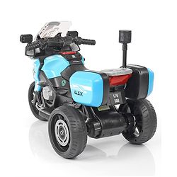 Babyhug Battery Operated Three Wheel Ride on Bike - Blue| With Music & Lights| Pre-loaded Music with USB & AUX| Easy to Assemble| Comfortable Seat| Easy to Operate| Rechargeable Battery